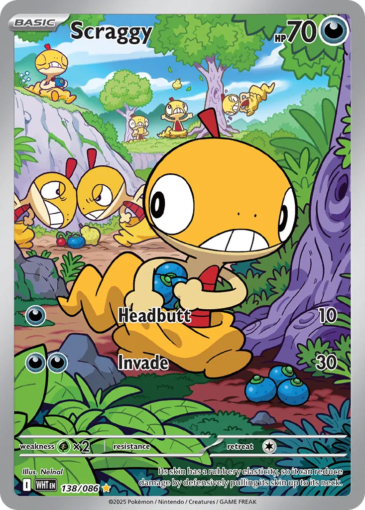 Scraggy 138 — White Flare (English Pokémon TCG card)