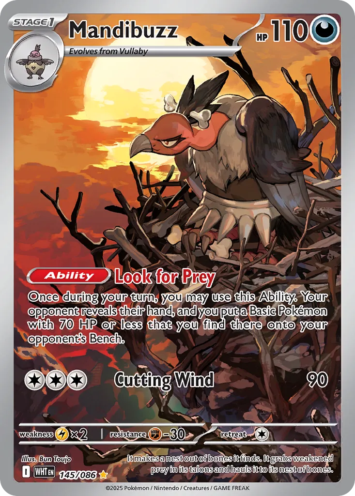 Mandibuzz 145 — White Flare (English Pokémon TCG card)