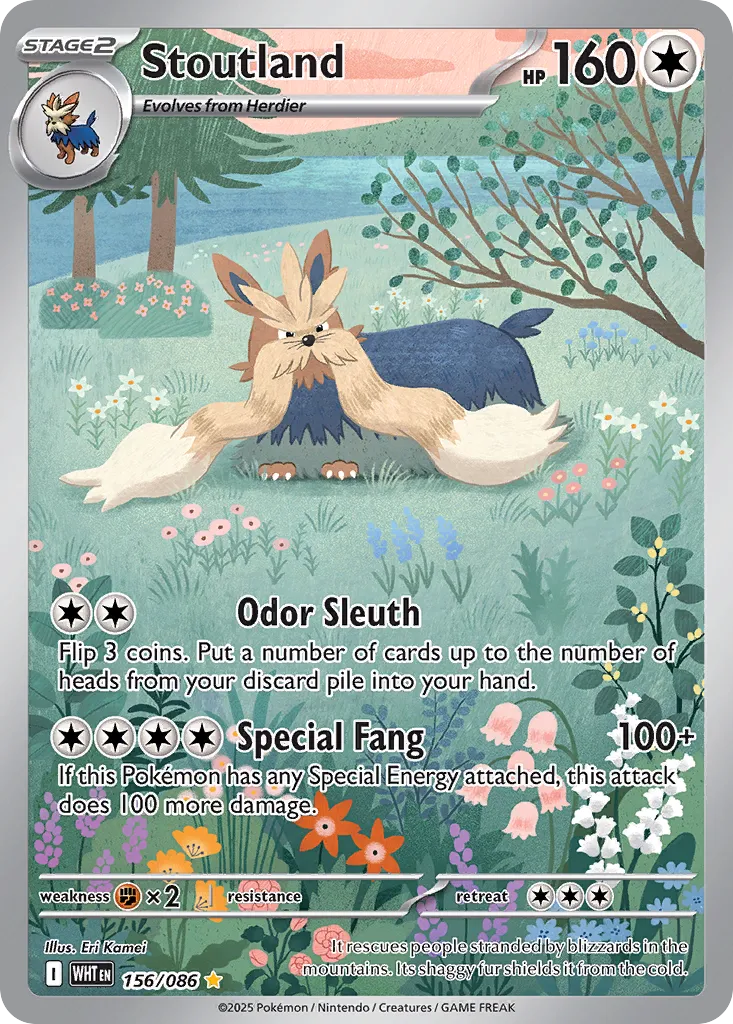 Stoutland 156 — White Flare (English Pokémon TCG card)