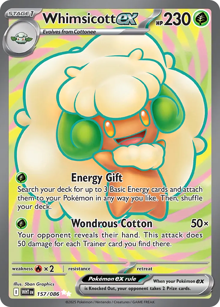 Whimsicott ex 157 — White Flare (English Pokémon TCG card)