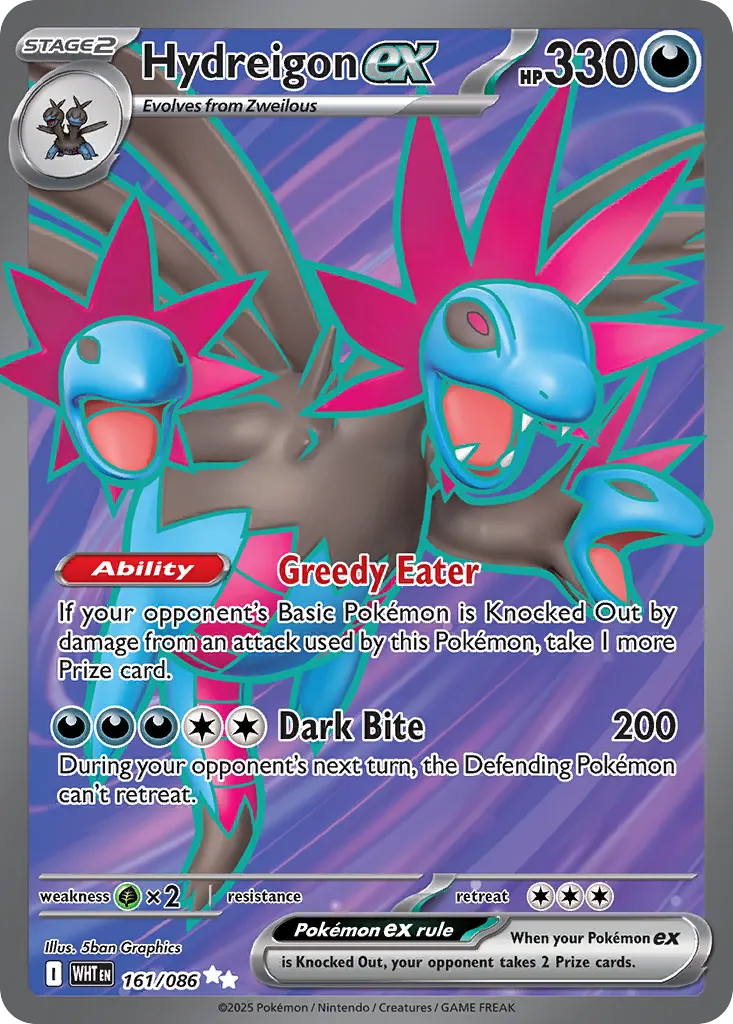 Hydreigon ex 161 — White Flare (English Pokémon TCG card)