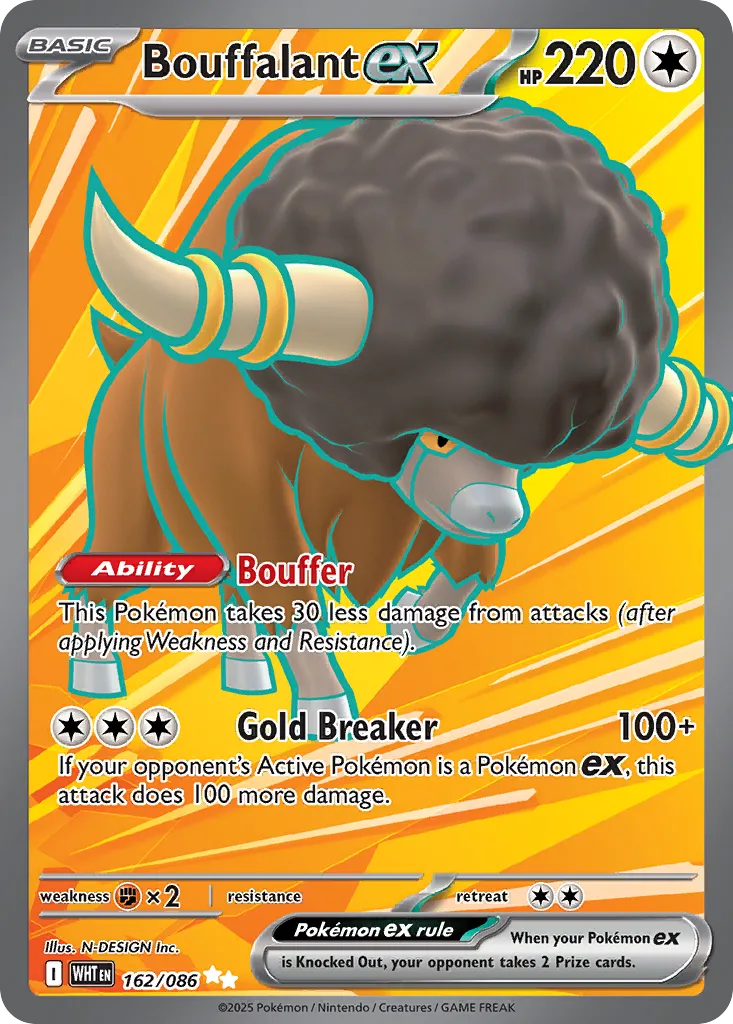 Bouffalant ex 162 — White Flare (English Pokémon TCG card)