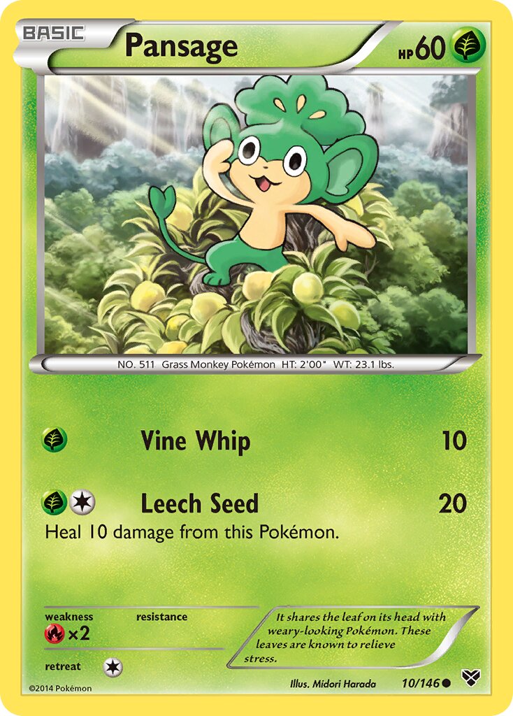 Pansage 010/146 — XY (English Pokémon TCG card)