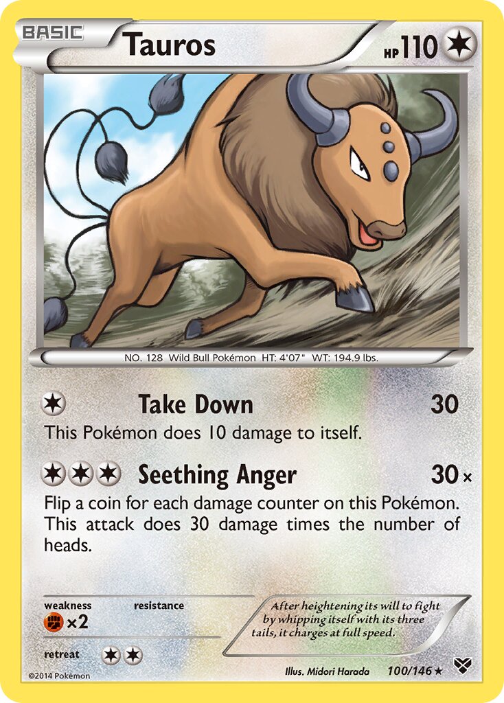 Tauros 100/146 — XY (English Pokémon TCG card)