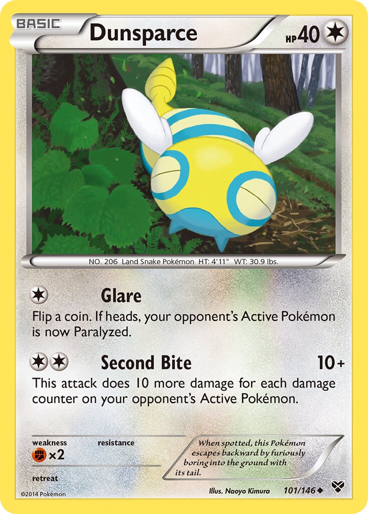Dunsparce 101/146 — XY (English Pokémon TCG card)