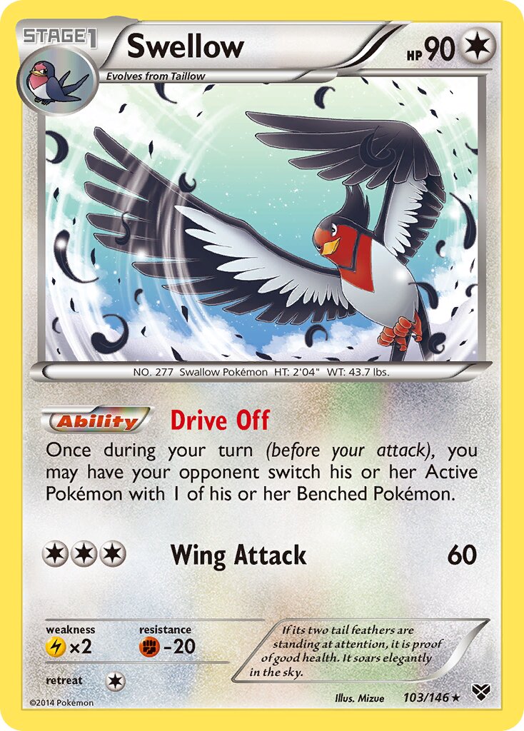 Swellow 103/146 — XY (English Pokémon TCG card)