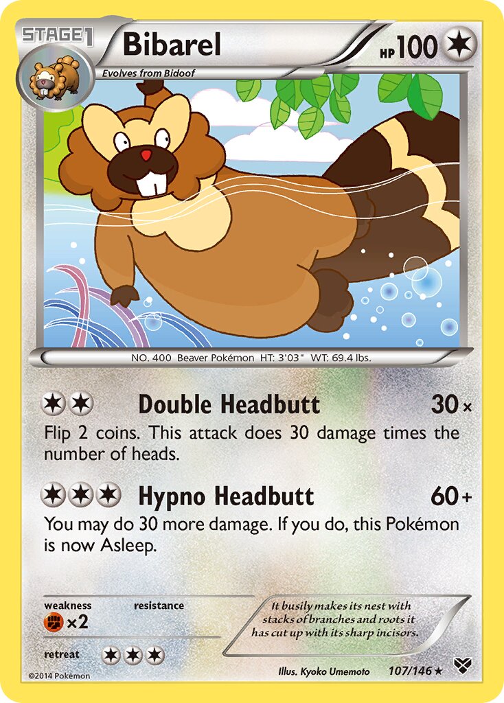 Bibarel 107/146 — XY (English Pokémon TCG card)