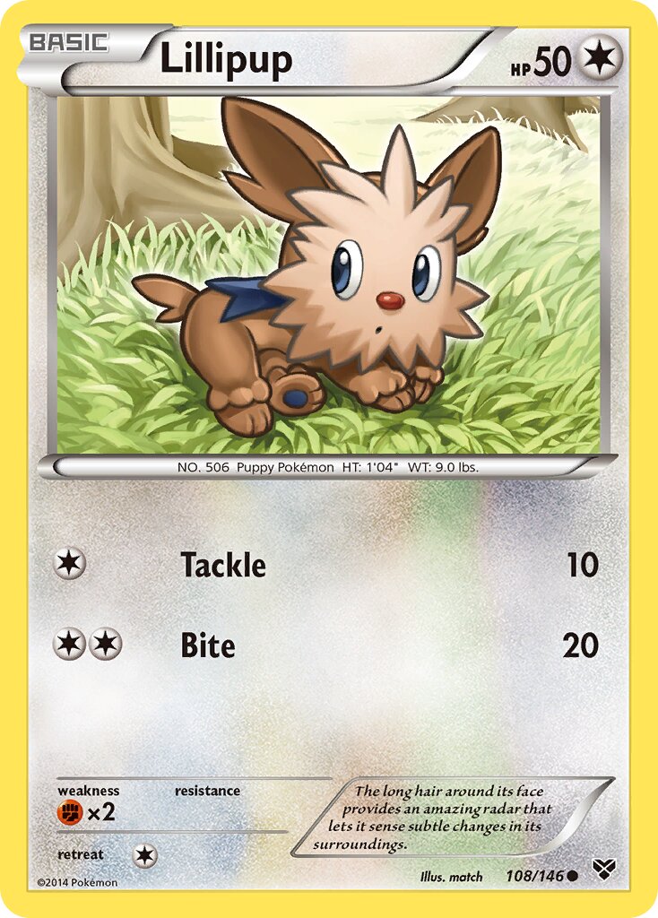 Lillipup 108/146 — XY (English Pokémon TCG card)