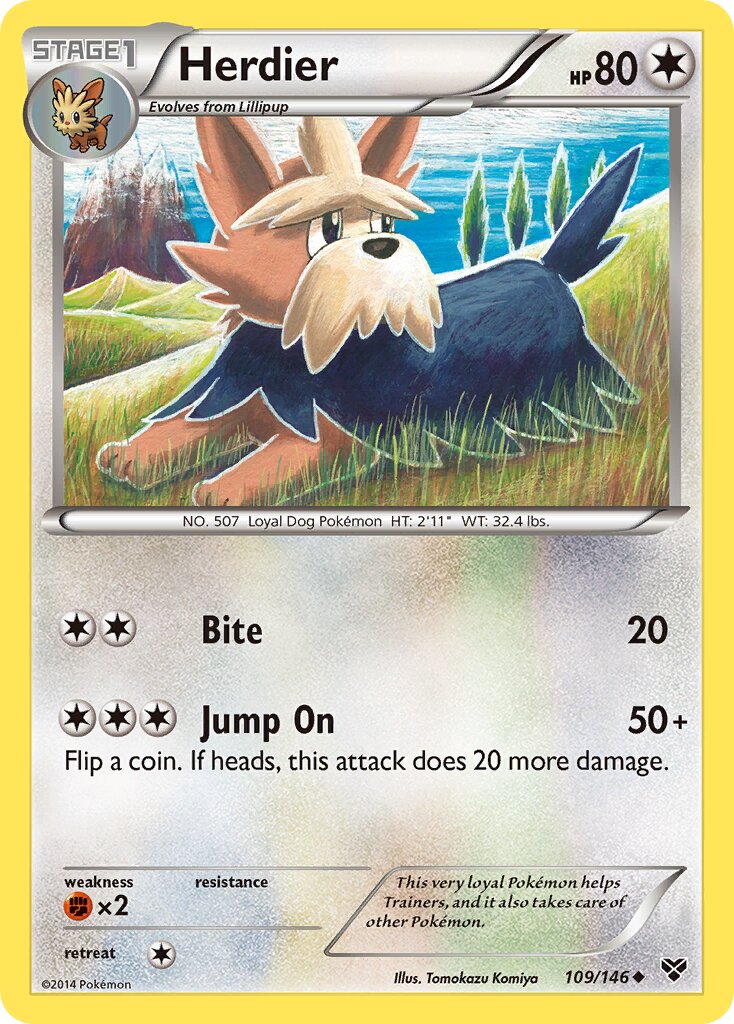 Herdier 109/146 — XY (English Pokémon TCG card)