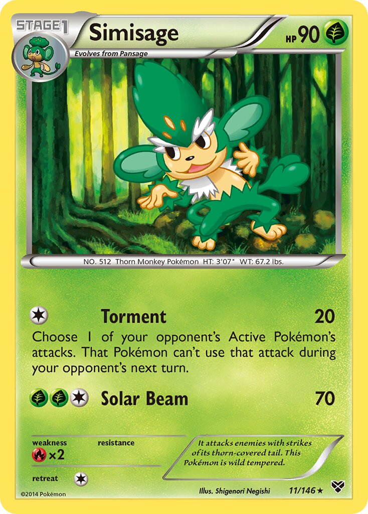 Simisage 011/146 — XY (English Pokémon TCG card)