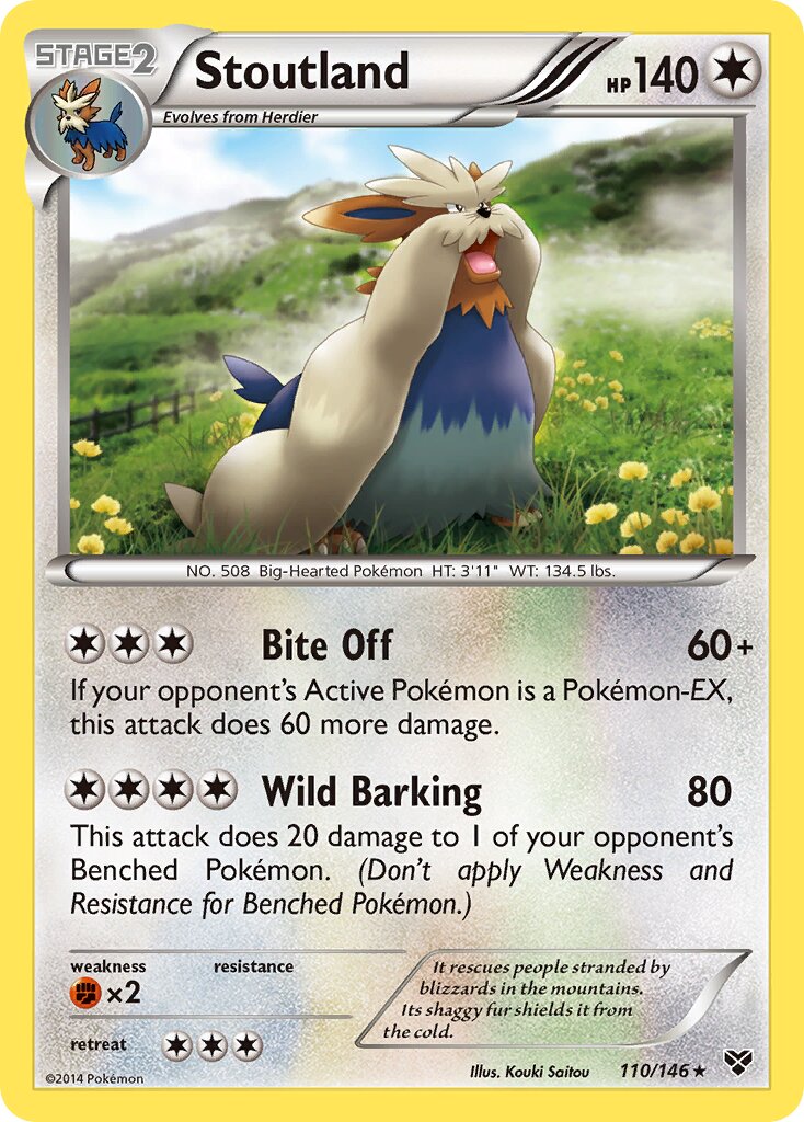 Stoutland 110/146 — XY (English Pokémon TCG card)