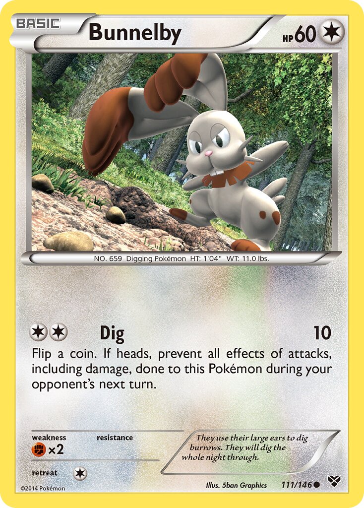 Bunnelby 111/146 — XY (English Pokémon TCG card)