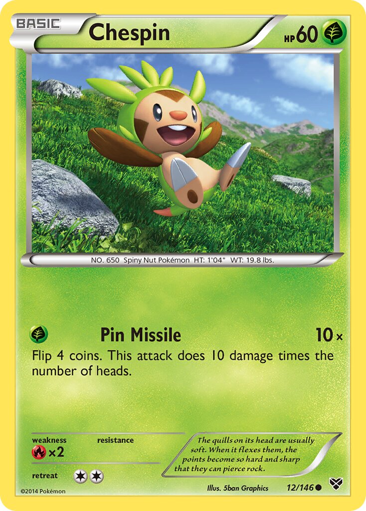 Chespin 012/146 — XY (English Pokémon TCG card)