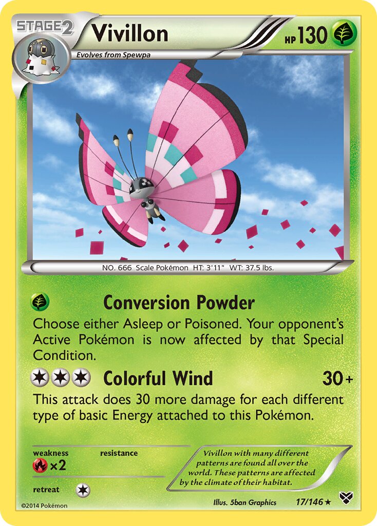 Vivillon 017/146 — XY (English Pokémon TCG card)