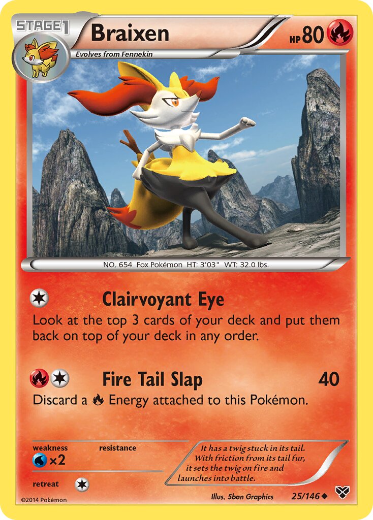 Braixen 025/146 — XY (English Pokémon TCG card)