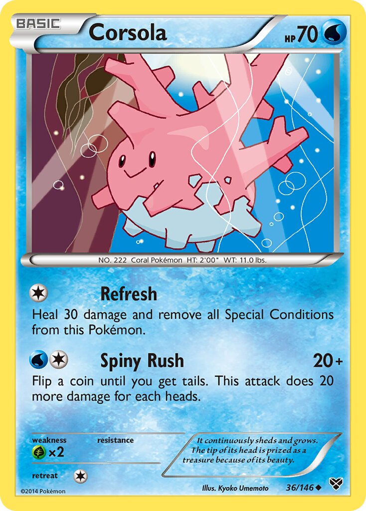 Corsola 036/146 — XY (English Pokémon TCG card)
