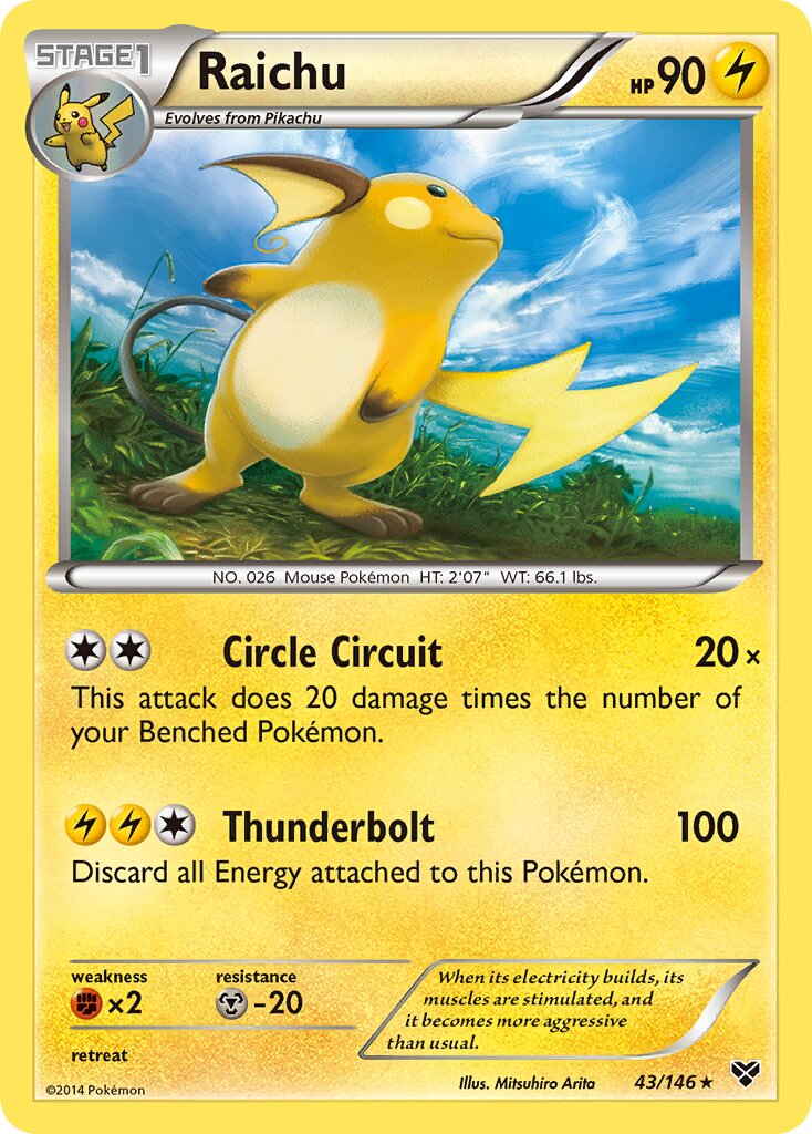 Raichu 043/146 — XY (English Pokémon TCG card)