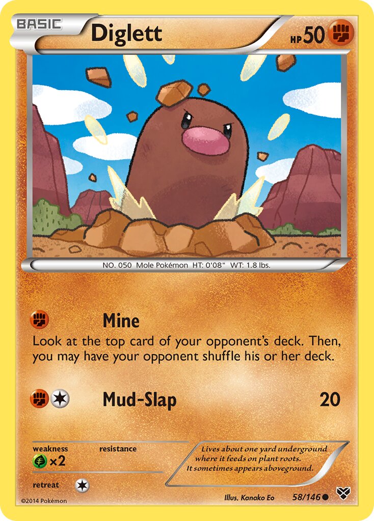 Diglett 058/146 — XY (English Pokémon TCG card)