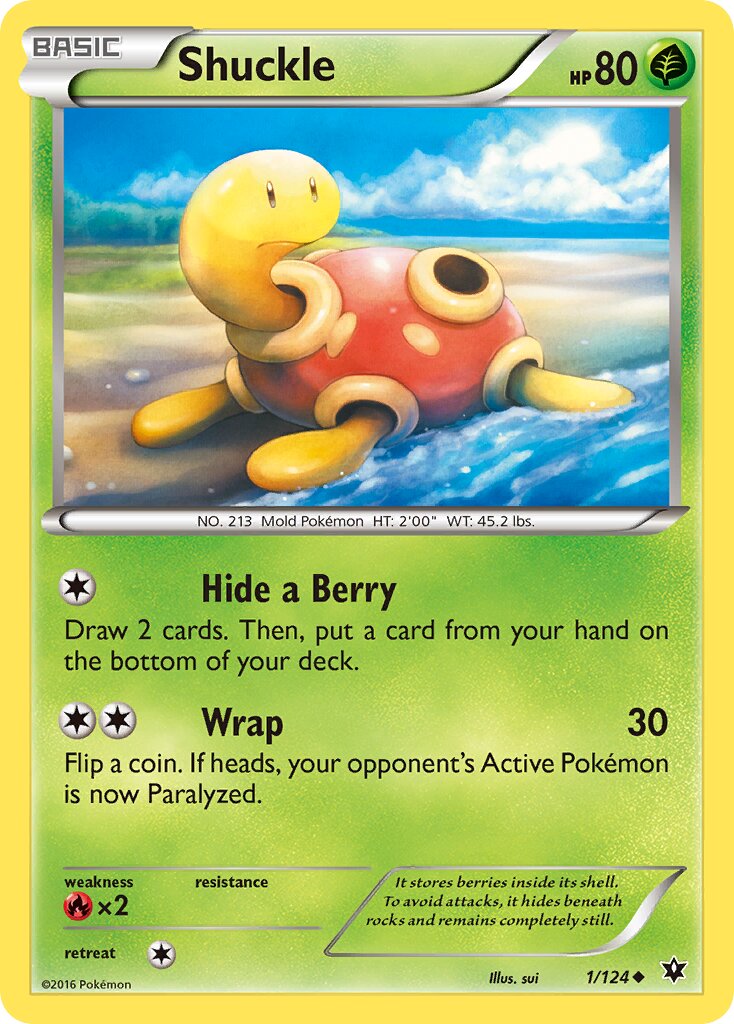 Shuckle 001/124 — Fates Collide (English Pokémon TCG card)