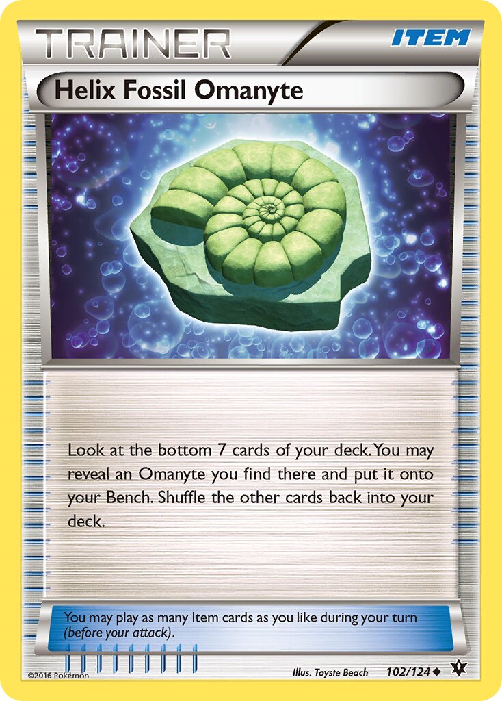 Helix Fossil Omanyte 102/124 — Fates Collide (English Pokémon TCG card)