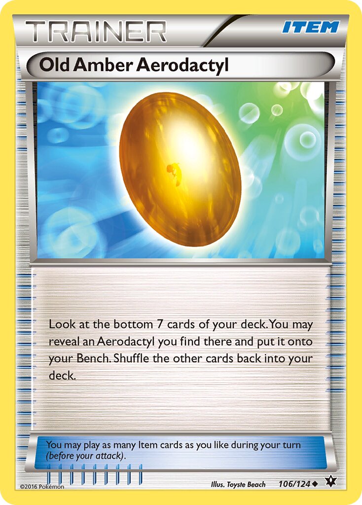 Old Amber Aerodactyl 106/124 — Fates Collide (English Pokémon TCG card)