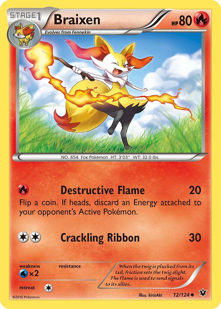 Braixen 012/124 — Fates Collide (English Pokémon TCG card)