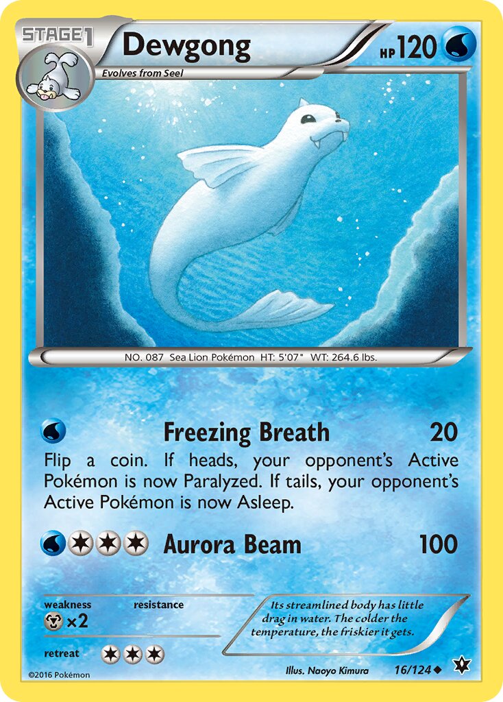Dewgong 016/124 — Fates Collide (English Pokémon TCG card)