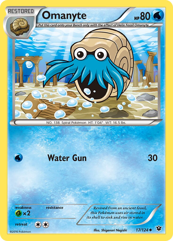 Omanyte 017/124 — Fates Collide (English Pokémon TCG card)