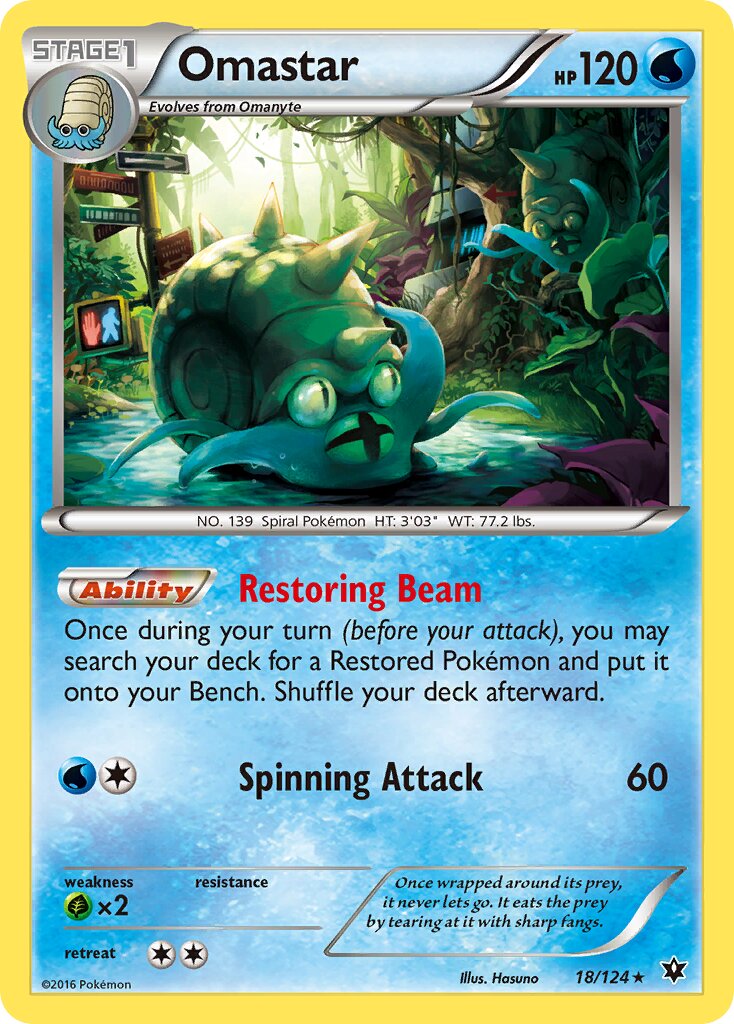 Omastar 018/124 — Fates Collide (English Pokémon TCG card)