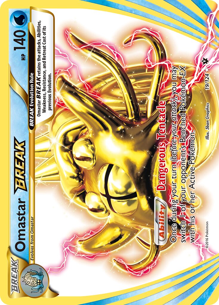 Omastar BREAK 019/124 — Fates Collide (English Pokémon TCG card)