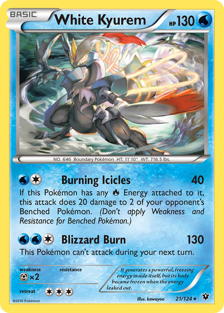 White Kyurem 021/124 — Fates Collide (English Pokémon TCG card)