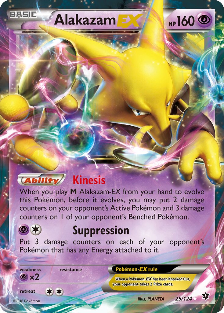 Alakazam-EX 025/124 — Fates Collide (English Pokémon TCG card)