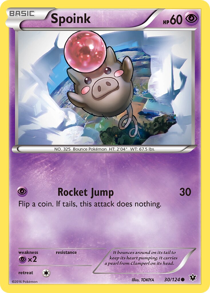Spoink 030/124 — Fates Collide (English Pokémon TCG card)