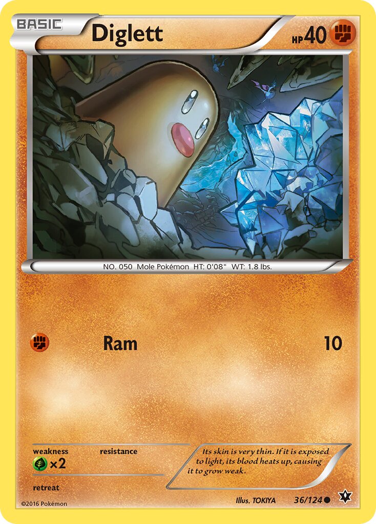 Diglett 036/124 — Fates Collide (English Pokémon TCG card)