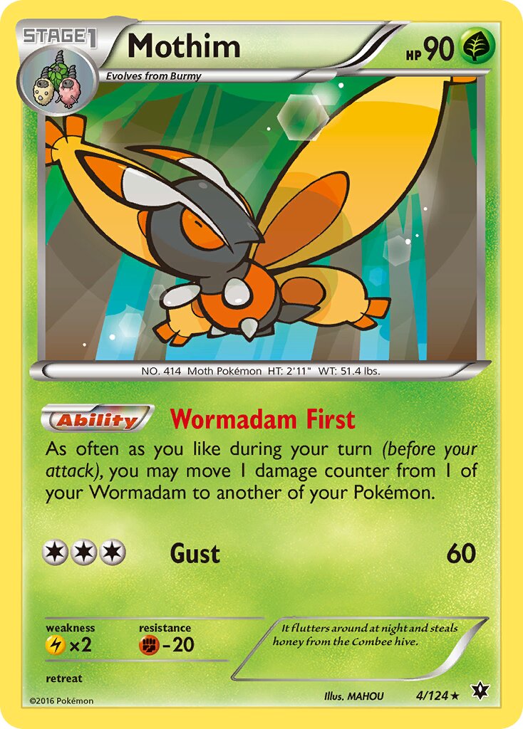 Mothim 004/124 — Fates Collide (English Pokémon TCG card)
