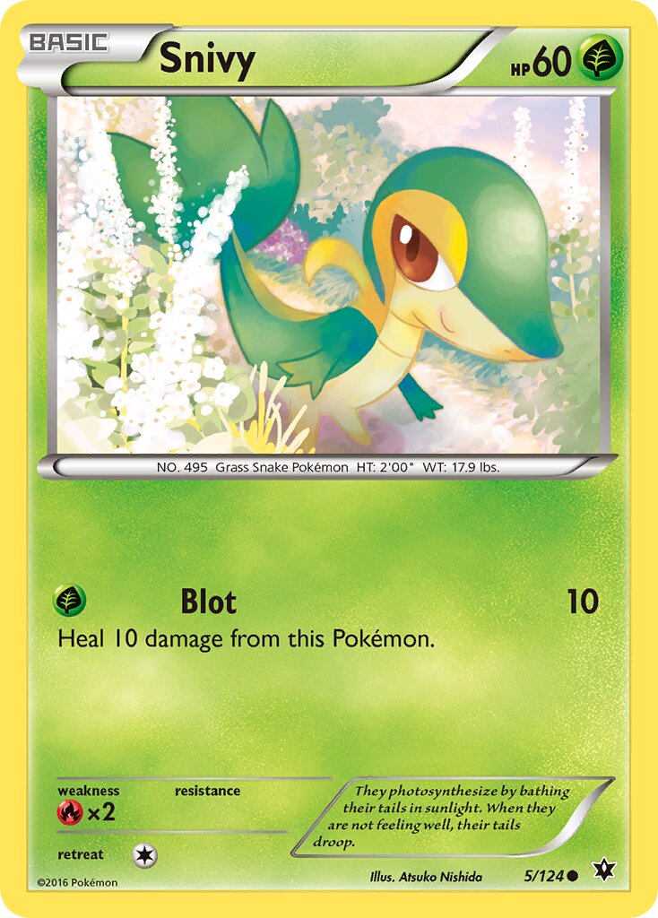 Snivy 005/124 — Fates Collide (English Pokémon TCG card)