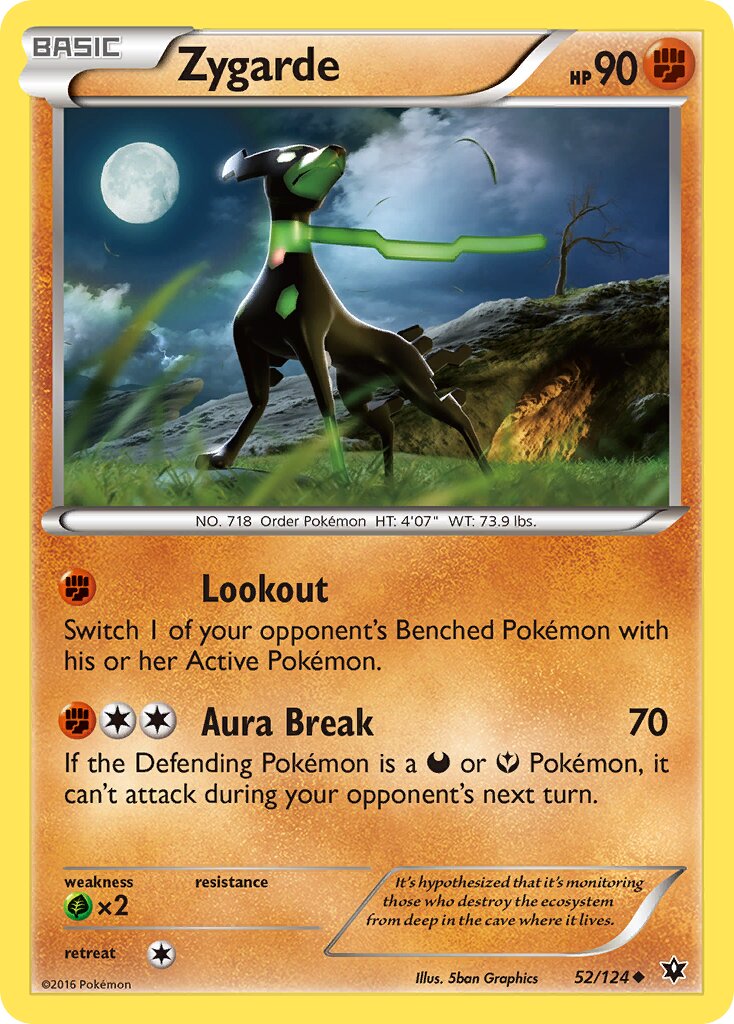 Zygarde 052/124 — Fates Collide (English Pokémon TCG card)