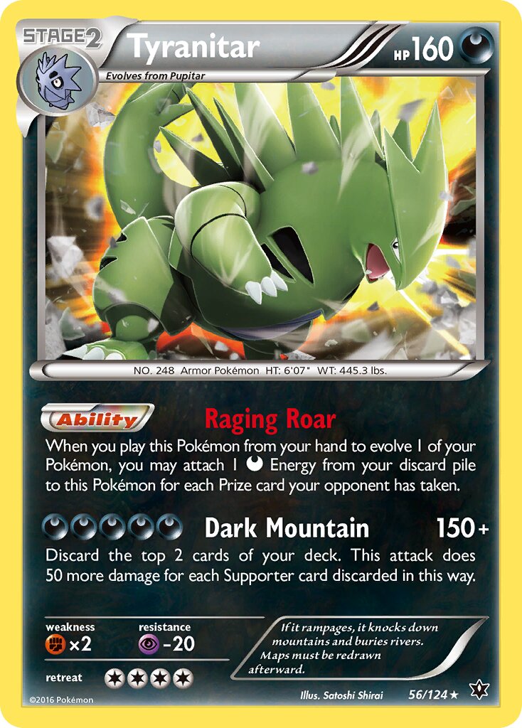 Tyranitar 056/124 — Fates Collide (English Pokémon TCG card)