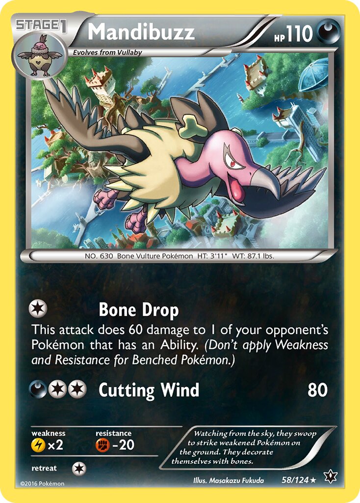 Mandibuzz 058/124 — Fates Collide (English Pokémon TCG card)