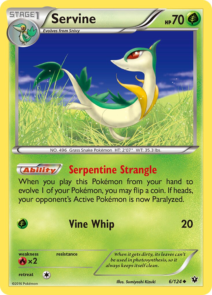 Servine 006/124 — Fates Collide (English Pokémon TCG card)
