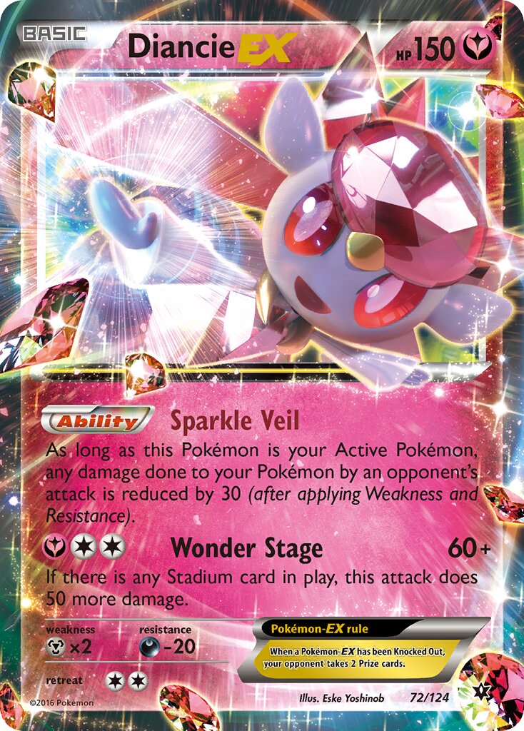 Diancie-EX 072/124 — Fates Collide (English Pokémon TCG card)