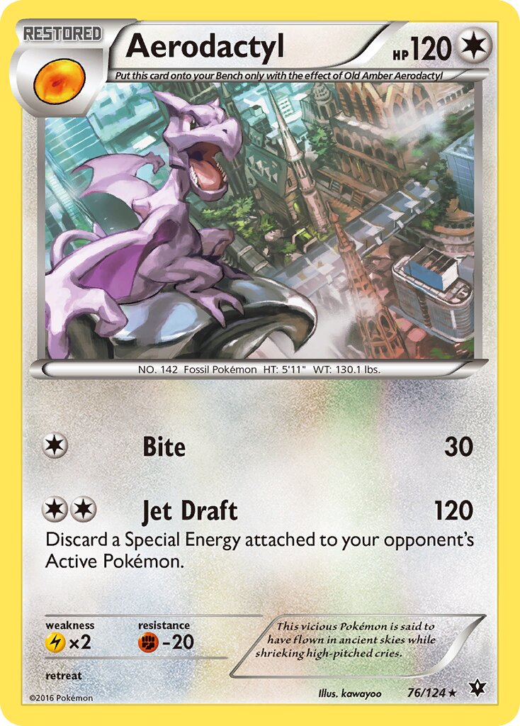Aerodactyl 076/124 — Fates Collide (English Pokémon TCG card)