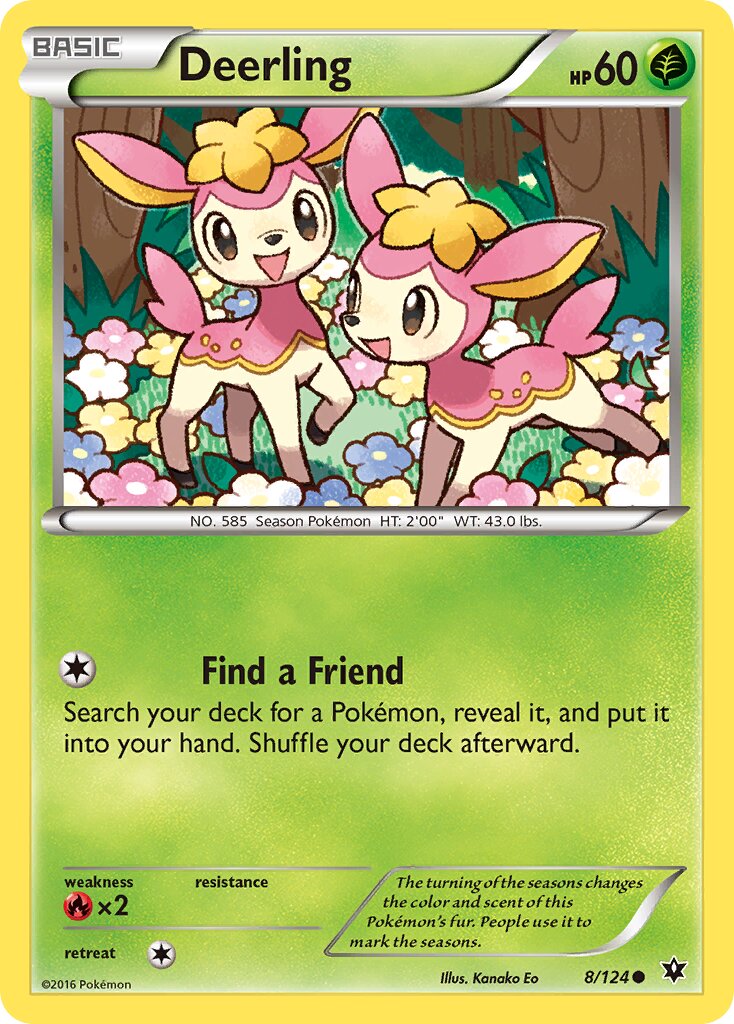 Deerling 008/124 — Fates Collide (English Pokémon TCG card)