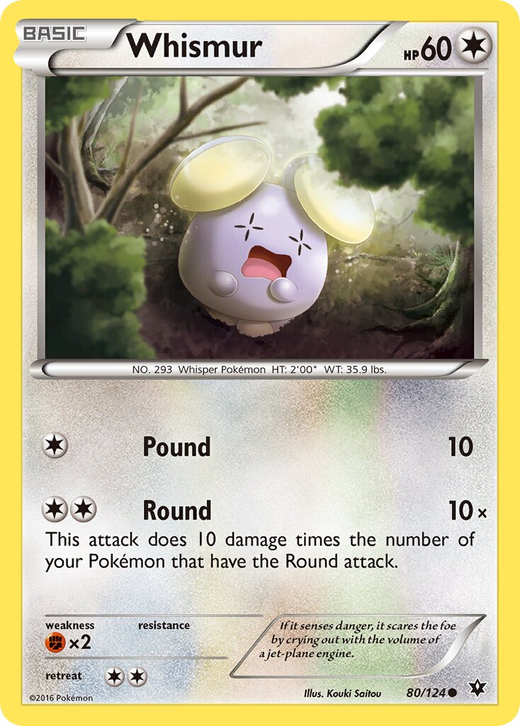 Whismur 080/124 — Fates Collide (English Pokémon TCG card)