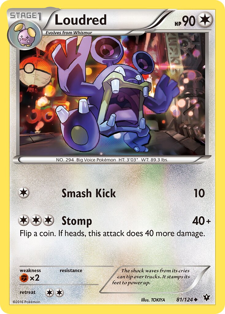 Loudred 081/124 — Fates Collide (English Pokémon TCG card)