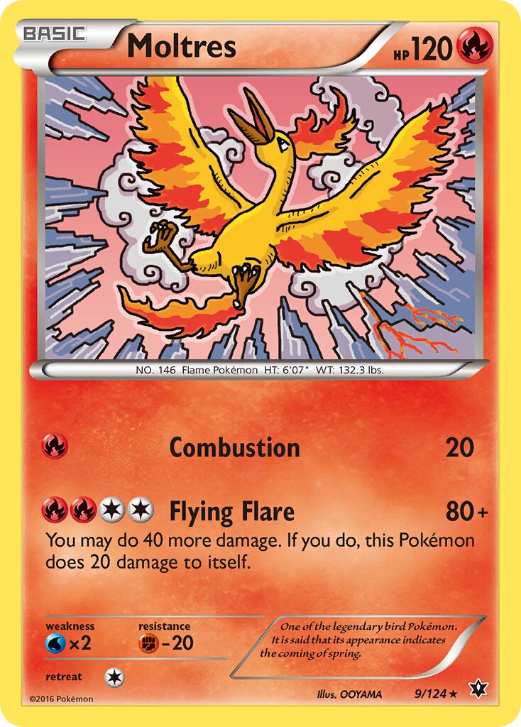 Moltres 009/124 — Fates Collide (English Pokémon TCG card)