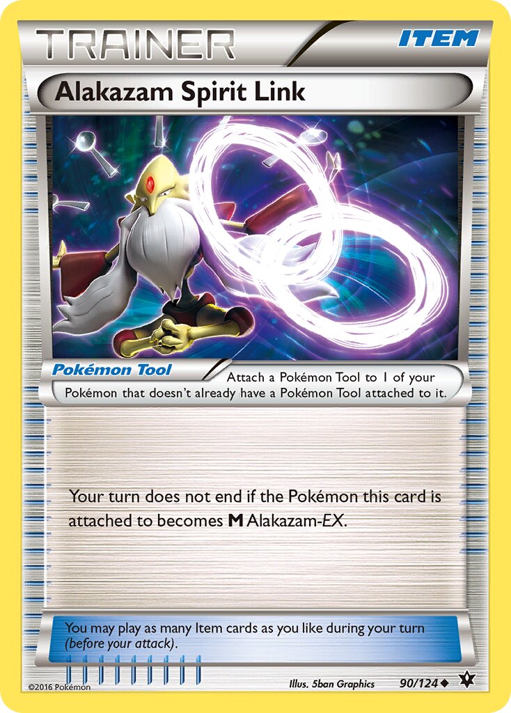Alakazam Spirit Link 090/124 — Fates Collide (English Pokémon TCG card)