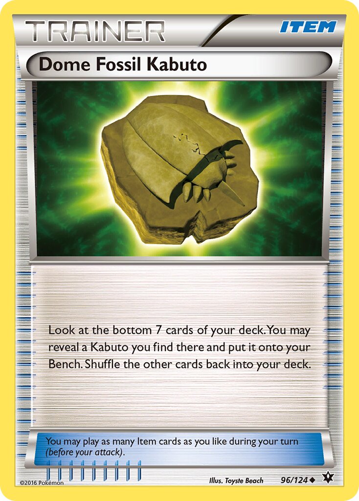 Dome Fossil Kabuto 096/124 — Fates Collide (English Pokémon TCG card)