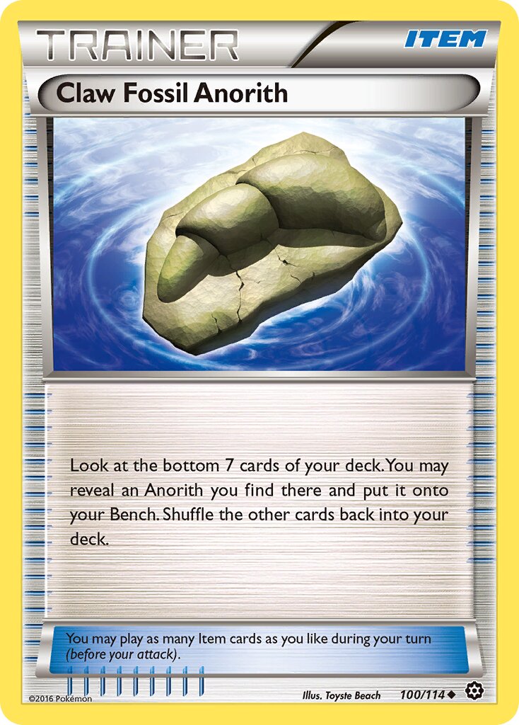 Claw Fossil Anorith 100/114 — Steam Siege (English Pokémon TCG card)