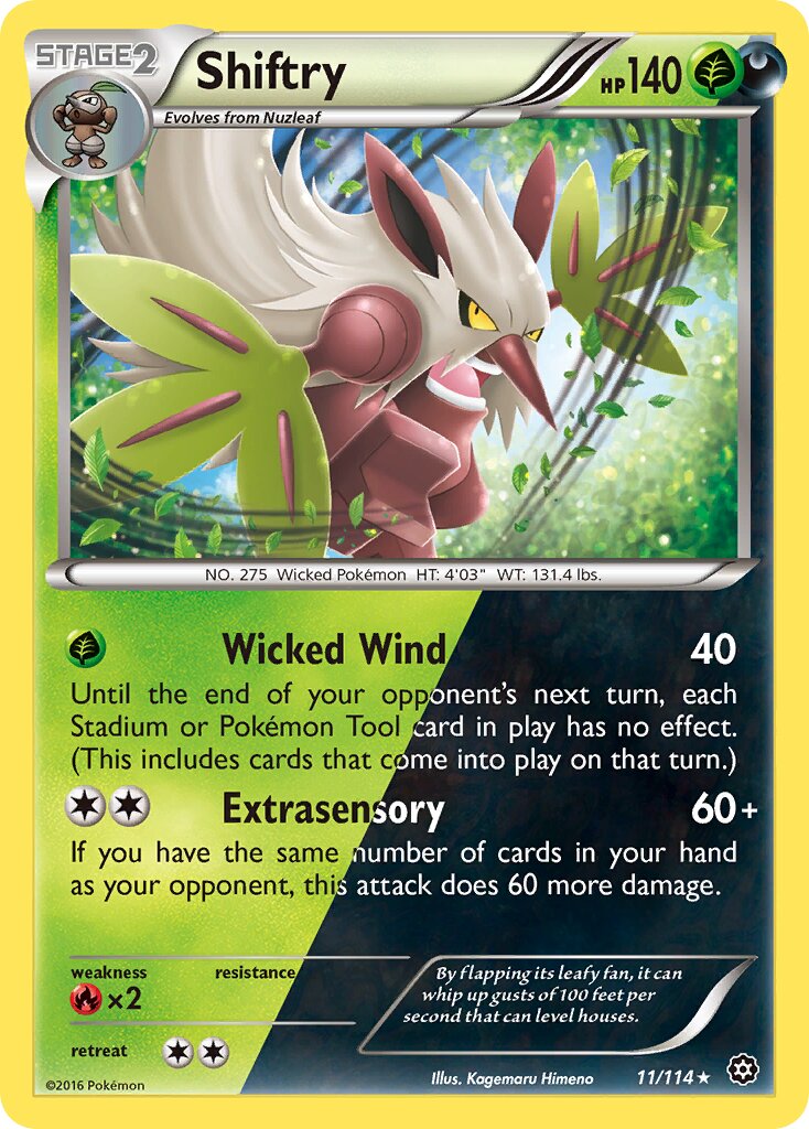 Shiftry 011/114 — Steam Siege (English Pokémon TCG card)